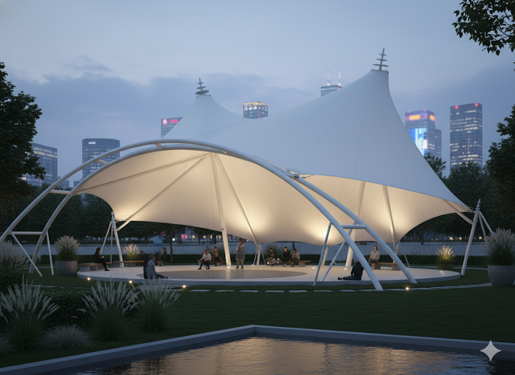 atap membrane taman